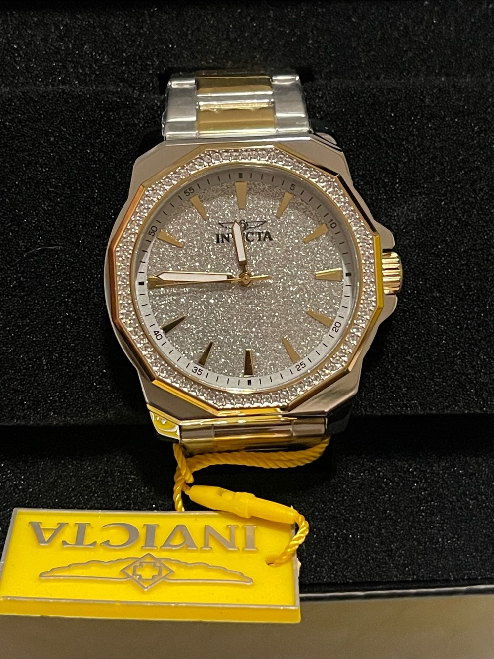 Invicta Men's Speedway Quartz 3 Hand Silver Dial Watch (49126) Gold & Steel 42mm
